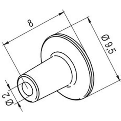 Ersa 0472AR Hetelucht mondstuk Conisch Grootte soldeerpunt 2 mm Lengte soldeerpunt: 8 mm Inhoud: 1 stuk(s)