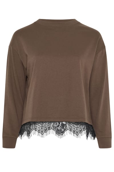 Limited Collection Chocoladebruin Sweatshirt Met Kanten Zoom Size 38
