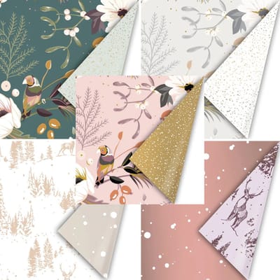 Het Inpakhuis - Set 5 Rollen Inpakpapier Kerst - Kerstboom - Kerstkado - Rendier - Kerstgeschenk - Maretak