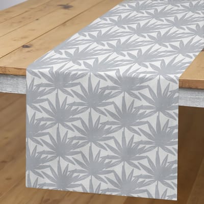 ABAKUHAUS Natuur tafelrok – Rechthoekig 40x300 cm – Lila/Wit