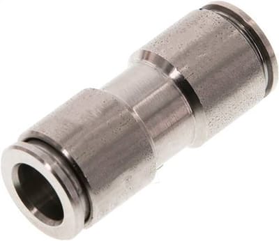 2x Rechte pneumatische insteekkoppeling - 6 bar - 10mm - RVS