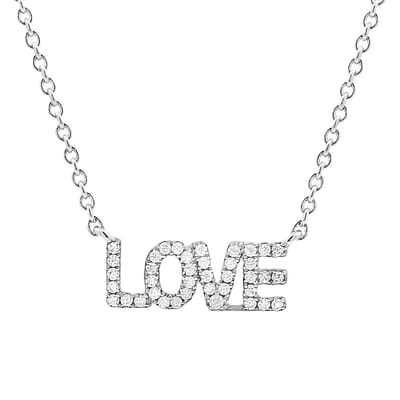Juwelier Zwartevalk zilveren (gerhodineerd) LOVE ketting - 25.291