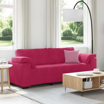 vidaXL - 3-zitsbank - wijnrood - 220x77x82 - cm - fluweel
