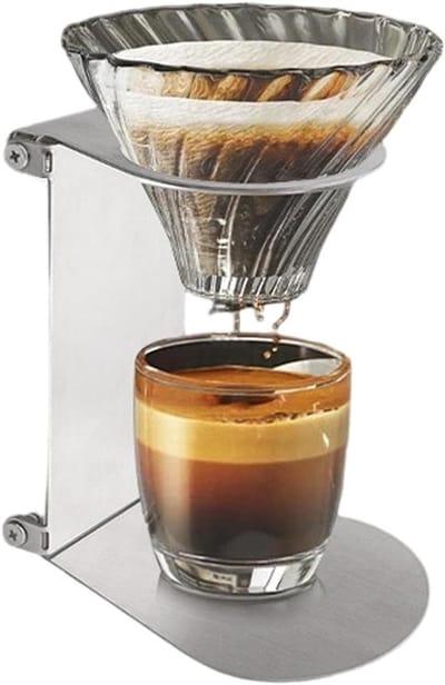 Koffiezet standaard - Handfilter houder - Koffie Zetten - Inklapbaar ontwerp - 13.5 x 12.5 cm - Zilver