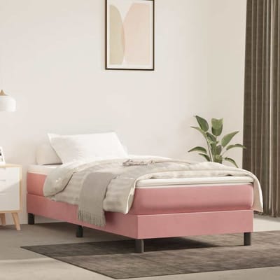 vidaXL - Pocketveringmatras - medium - 100x220x20 - cm - fluweel - roze