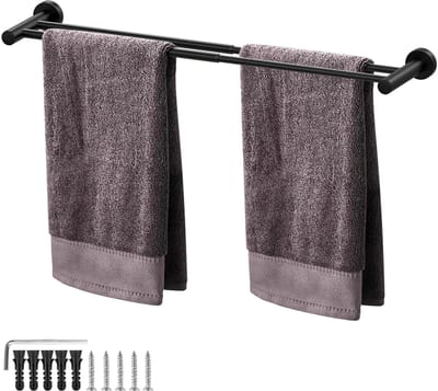 Dailygoods - Handdoekstang, uitbreidbaar van 40-69,8 cm, handdoekhouder voor badkamer, 304 roestvrij staal, uittrekbaar, met handleiding (mogelijk niet beschikbaar in het Nederlands), voor badkamers en