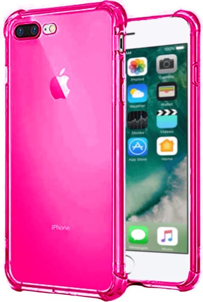 Smartphonica iPhone 7/8 Plus transparant siliconen hoesje - Neon Roze geschikt voor Apple iPhone 7 Plus;Apple iPhone 8 Plus