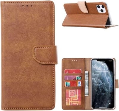 Cityhoesje - iPhone 16 Pro Book Case – Hoesje – Magneetsluiting – Bruin