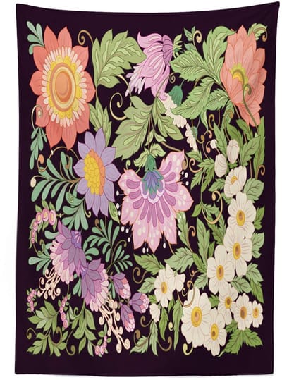 ABAKUHAUS Vintage Tafelkleed – Bloemenmotief, Vlekbestendig, 140x170 cm