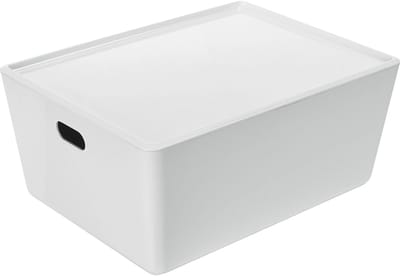 Ezystorage Wit bakje met deksel - 11 liter - 26 x 35 x 15,5 cm - Stapelbaar