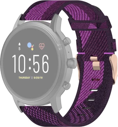 Nylon bandje - geschikt voor Fossil Gen 5 / 5E / 6 - paars