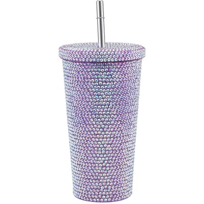500ml Waterfles Roestvrij Staal Strass Decoratie Vacuüm Waterbeker voor Vrouwen