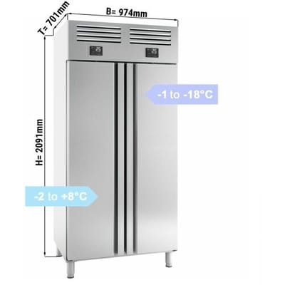 GGM Gastro Kühl- & Tiefkühlkombination Edelstahl Premium PLUS - GN 1/1 - 745 Liter - mit 2 Türen Zilver