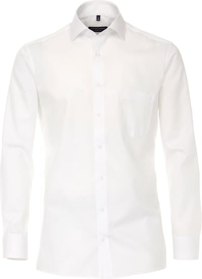 Casa Moda Heren Overhemd Wit Twill Effen Comfort Fit - 39