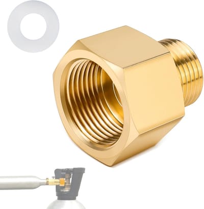 CO2 Adapter voor Quooker Cube Tank - Messing Draadconversie G3/4 naar W21.8 voor Soda Systeem, Geschikt voor Koolzuurhoudende Dranken