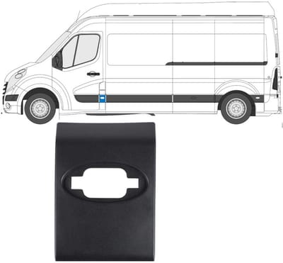 Sierlijst beschermingspaneel zijwand met gat voor Renault Master 2010- / Links