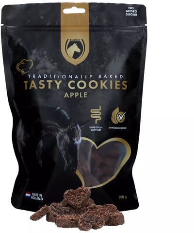 Excellent Horse Paardenkoekjes - 500 gram - Appel - Ambachtelijk Paardenvoer - Paardenverzorging - Traktatie Paarden - Ter ondersteuning van de spijsvertering