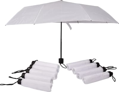 Paraplu Set van 10 Witte Opvouwbare Paraplu's - Windproof - Diameter 100cm - Aluminium Frame - Polyester Doek – Unisex Regenkleding voor Outdoor - Perfect voor Bruiloften