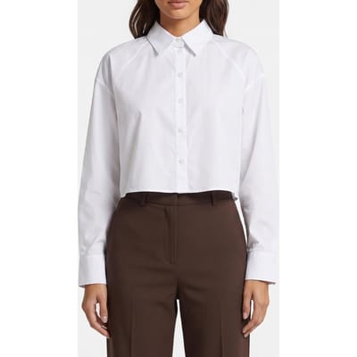 Calvin Klein Solid Boxy Cropped Shirt Brilliant White Taglia: M | Magliette intime Outlet | Donna | Bianco