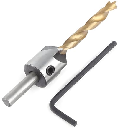 Dailygoods- Verzinkboor Set - Koolstofstaal - 10 Maten (3-10 mm) - Freesdiameter 15,8 mm - Inbussleutel 55 x 20 mm - Lange levensduur - Boorset