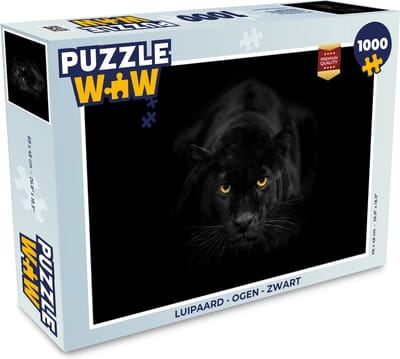 Puzzel Luipaard - Ogen - Zwart - Legpuzzel - Puzzel 1000 stukjes volwassenen