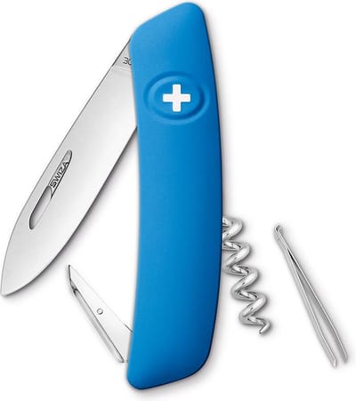 Swiza D01 Zakmes - Blauw (Blue) - Blisterverpakking