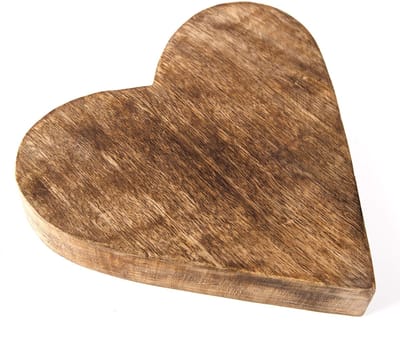 Dailygoods- Houten Hart 20 cm - Massief Houten Hart - Decoratief Figuur - Geschenk Bruiloft - Cadeau Verjaardag - Tafeldecoratie Harten
