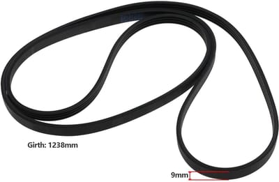 Dailygoods - Elastische Wasmachine Aandrijfriem V-snaar 1238 mm