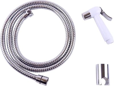 WillieJan Knijp handdouche Set HD036 – ABS – Wit met Chroom – Sprayer, Slang en Ophangbeugeltje