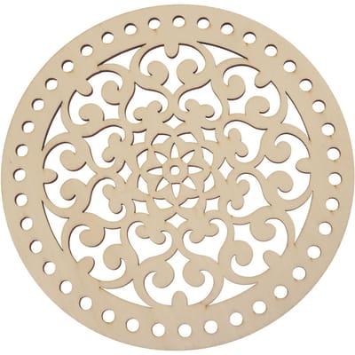 Macramé knoopschijf rond, 20 cm - Flower