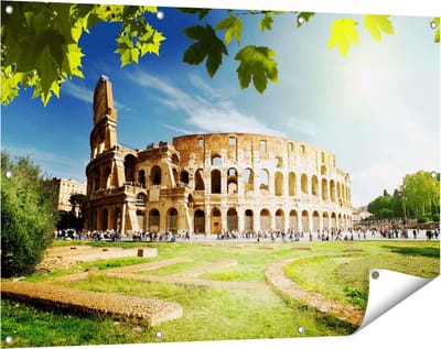 Gards Tuinposter Colosseum in Rome, Itali� - 120x80 cm - Tuindoek - Tuindecoratie - Wanddecoratie buiten - Tuinschilderij