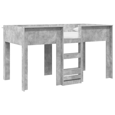 vidaXL - Stapeld - bed - voor - kids - Beton - Grijs - 90 - x - 200 - cm - Bewerkt - hout