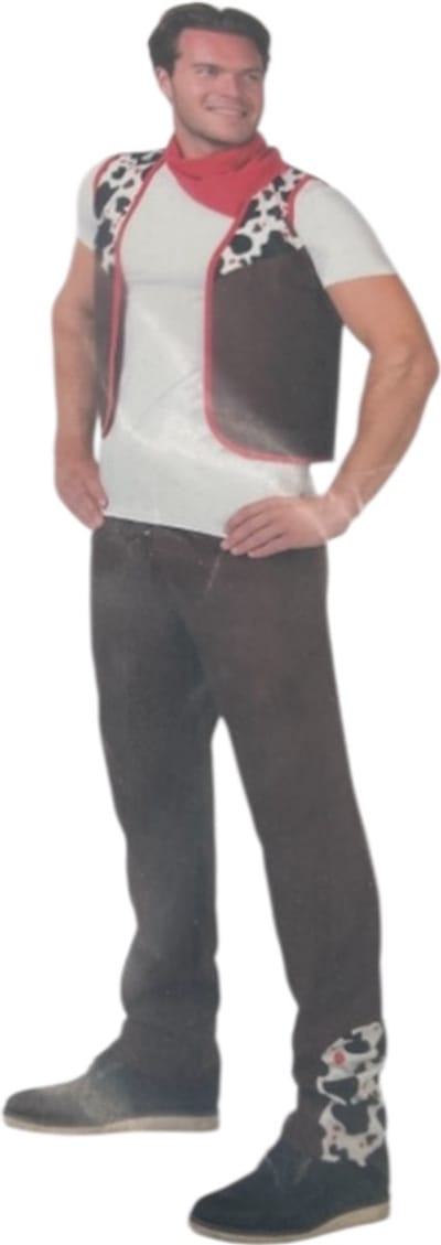 Cowboy Verkleedset – Bruine Broek, Gilet & Rode Sjaal – Maat L - Rollenspel & Carnaval