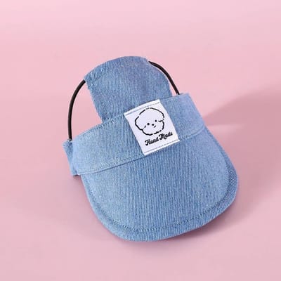 Chapeau de Soleil d'Extérieur Idéal pour Chien Casquette de Soleil en Jean pour Chien Casquette de Baseball pour Chien Casquette Visière de Protection Solaire pour Animal de Compagnie avec Trous pour Oreilles et Sangle de Cou Réglable Haute Qualité M (for
