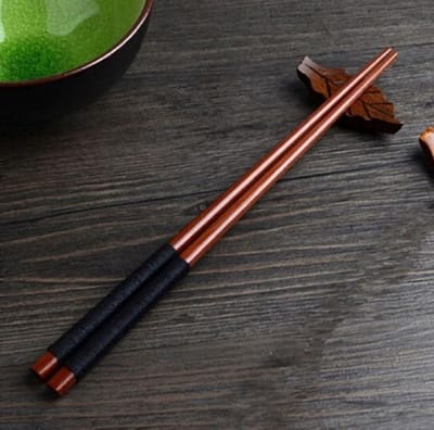 Chopsticks - Eetstokjes - Houten chop sticks - Bestek - 1 paar - Inclusief legger - Eetstokjes - Japanse eetstokjes - Zwart/Donker hout