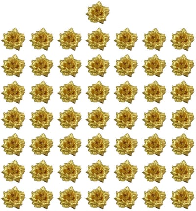 Allecto - Kunstbloemen - Decoratieve bloemen - Gouden rozenkoppen - Kunstbloemen voor bruiloften - Knutselen en tafeldecoratie - 50 stuks