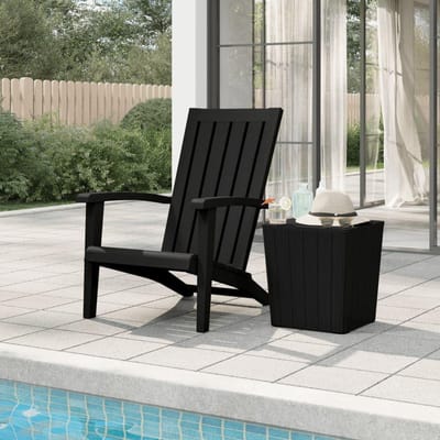 Tuinstoel Adirondack - Outdoorstoel Tuinstoel - Genieten Buiten - Ergonomische Zitting - 85 x 55 cm - Zwart