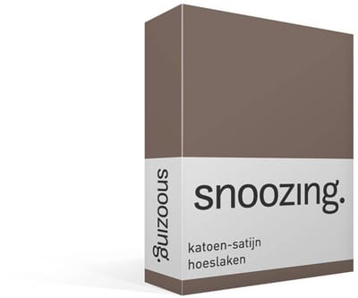 Snoozing - Katoen-satijn - Hoeslaken - Lits-jumeaux - 100x220 cm - Bruin