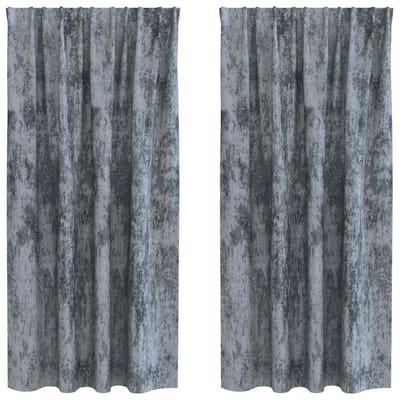 vidaXL Velvet Gordijnen 2 st Zilvergrijs 175 x 140 cm Fluweel