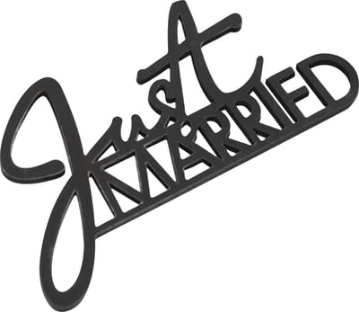 Ginger Ray - Ginger Ray - Zwarte houten tafelbordjes “Just Married“ - 7 x 12 cm
