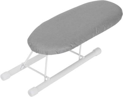Mini Strijkplank - Opvouwbare Strijktafel - Stomen en Strijken - Afneembare en Wasbare Hoes - 26x11x8cm - Zilver