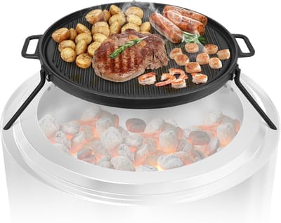 Gietijzeren Grillplaat - Grillen - Vuurplaats Accessoire - 1 stuk - Zwart - Gietijzer - Ø 52,5 cm