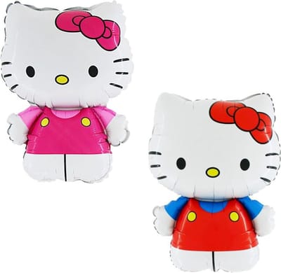 Grote Folieballon Set 2 Stuks (75 cm) - Roze en Rood/Blauw - Themafeest Decoratie