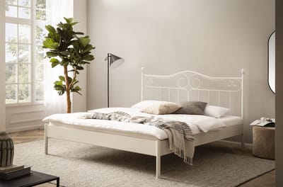 Bed Box Wonen Alessia metalen bed Wit 140x200 cm