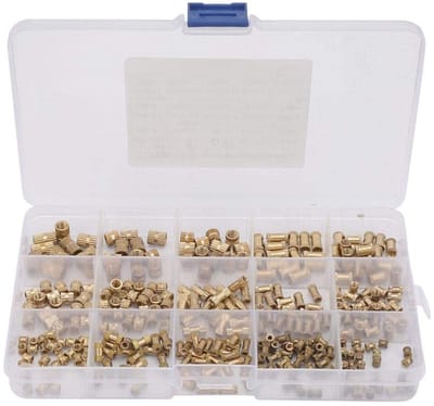 Allecto - Knurled Wire Embedded Nuts Kit - 330 Delen - M2 M3 M4 M5 - Voor Elektrische Apparatuur - Ideaal voor reparatie - Veelzijdig gebruik