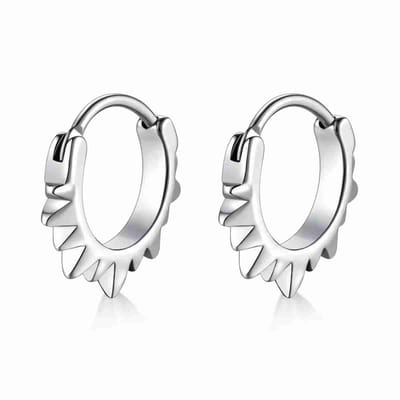 WeLoveSilver - oorringen - chirurgisch staal - zilver - spikes - 37mm