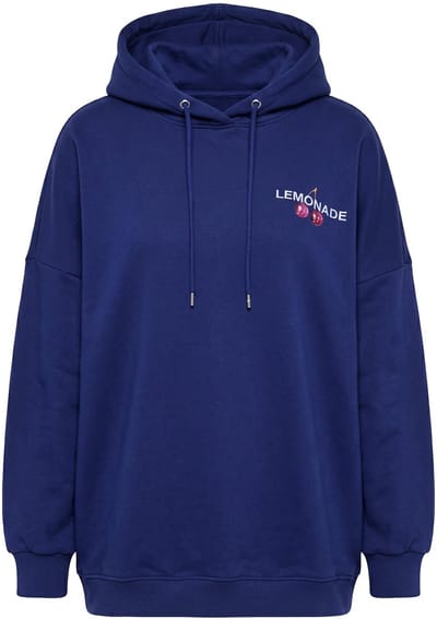 Studio Untold - Dames - Hoodie oversized limonadeprint capuchon - Navy - Maat 42+