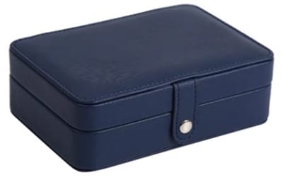 longziming Draagbare Sieraden Opbergdoos – Grote Capaciteit - Sieradendozen – Reistas voor Sieraden – Simpel & Stijlvol – marineblauw– Sieradenhouder voor Ringen en Oorbellen