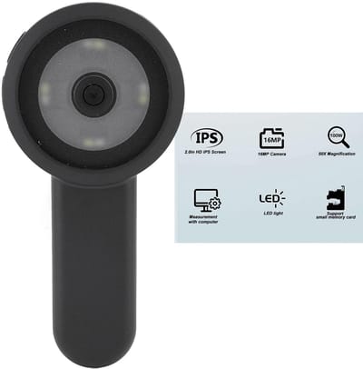 Dailygoody - Digitale Vergrootglas - 50x Handloep - 2 Inch 16 MP Camera - Ondersteund - Zwart - Visuele Hulpmiddelen - Geschikt voor Ouderen - 178 Gra