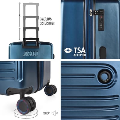 Reis Koffer Set - Bagage Set - Vakantie Vervoer - Vier Dubbele Wielen - XS S L - Blauw